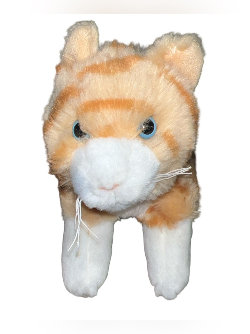 Unipak Yellow Tabby Cat Stuffed Plush Animal Blue Eyes
